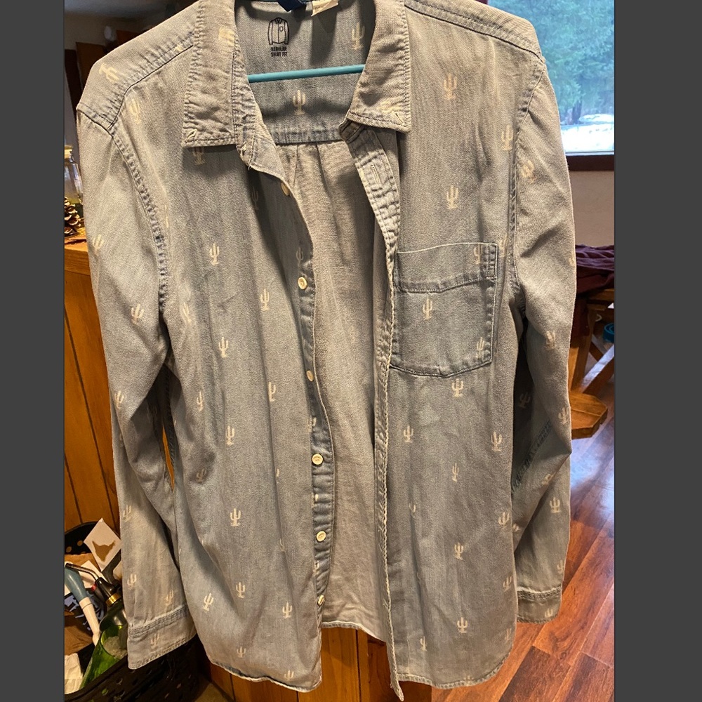 Button down cactus shirt